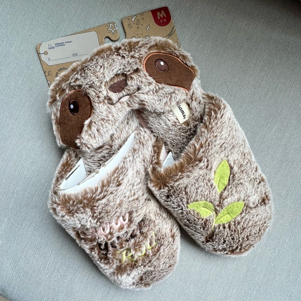 Sloth Slippers and Matching Sleep Mask